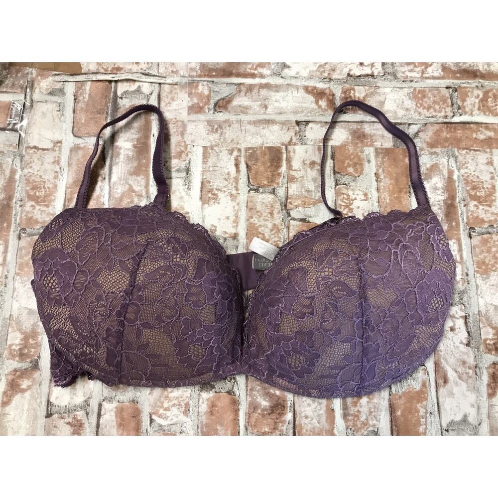 VGT Women's Victoria's Secret Padded Purple Lace Underwire 38D Bra Adj Straps